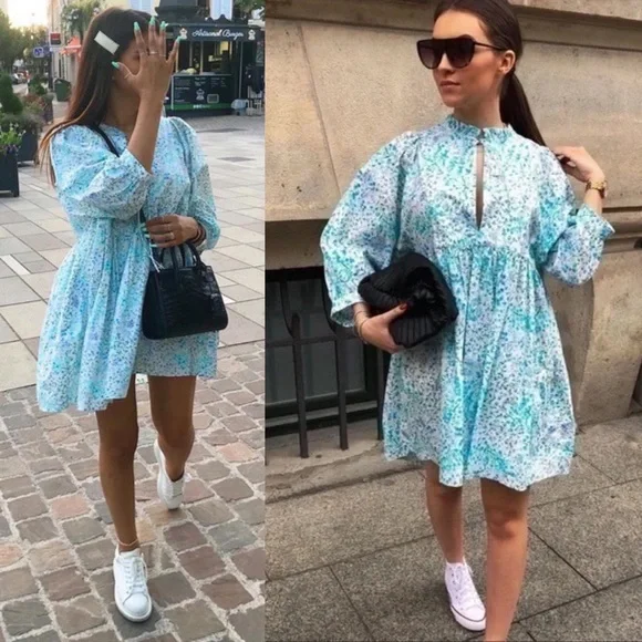 zara babydoll mini dress